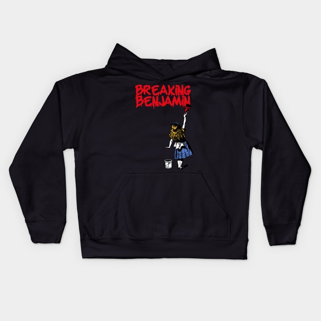 breaking and red girl Kids Hoodie by j and r